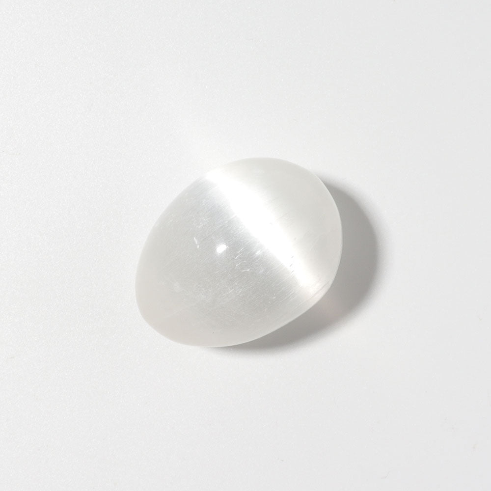4cm Selenite Palm Stone Egg for Chakra Healing & Meditation