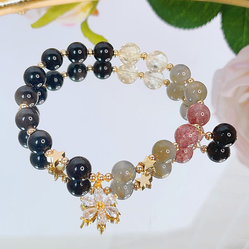 Silver Sheen Obsidian Love Heart Protection Bracelet