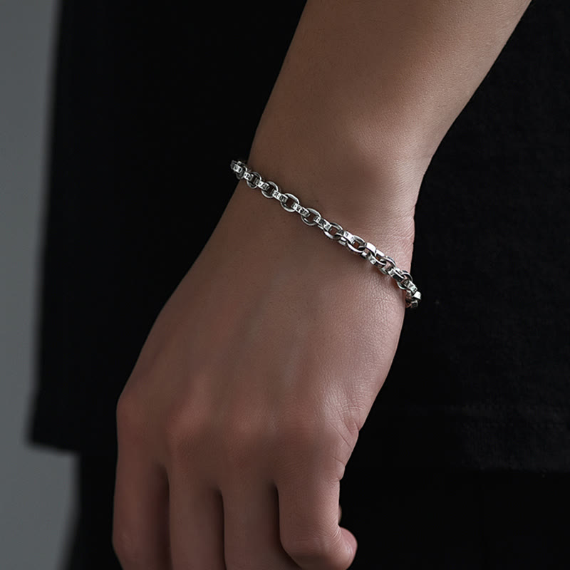 Om Mani Padme Hum 925 Silver Creativity Bracelet 17cm