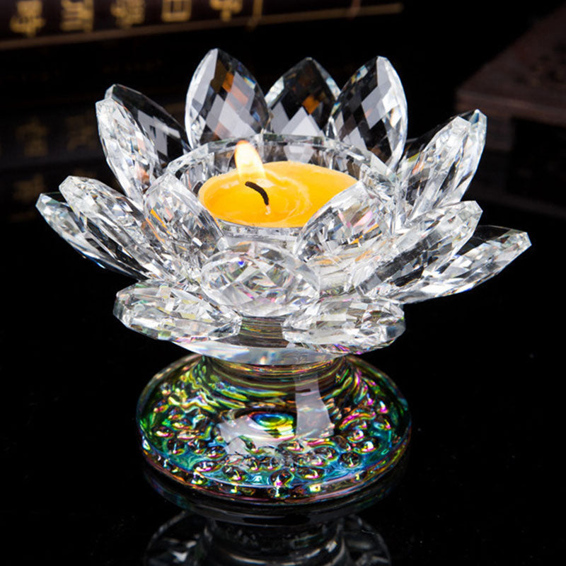 Chandelier tibétain décoratif en forme de lotus, citrine et cristal blanc