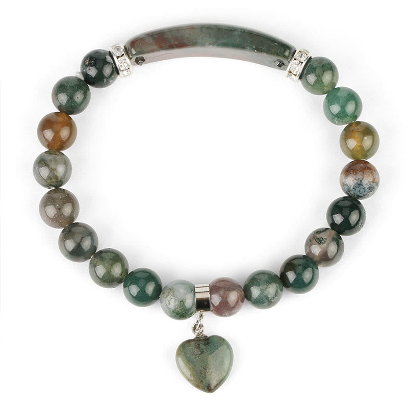 8mm Amethyst Healing Beads Love Heart Bracelet for Meditation