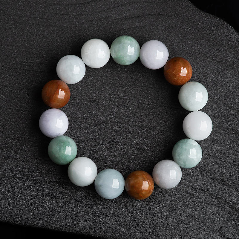 Natural Jade Healing Protection Bracelet with 15 Beads
