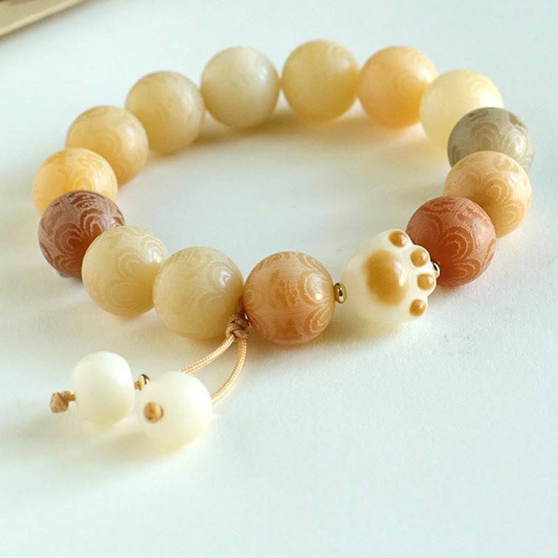 Bracelet sculpté en graines de Bodhi Om Mani Padme Hum, perles de 12 mm