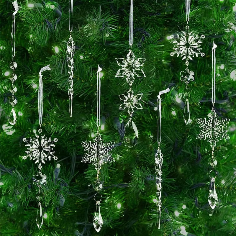 Christmas Ornament Tree Hanging Decoration Snowflake Wind Chimes New Year Home Supplies Xmas Tree Accessories Winter Party Decor