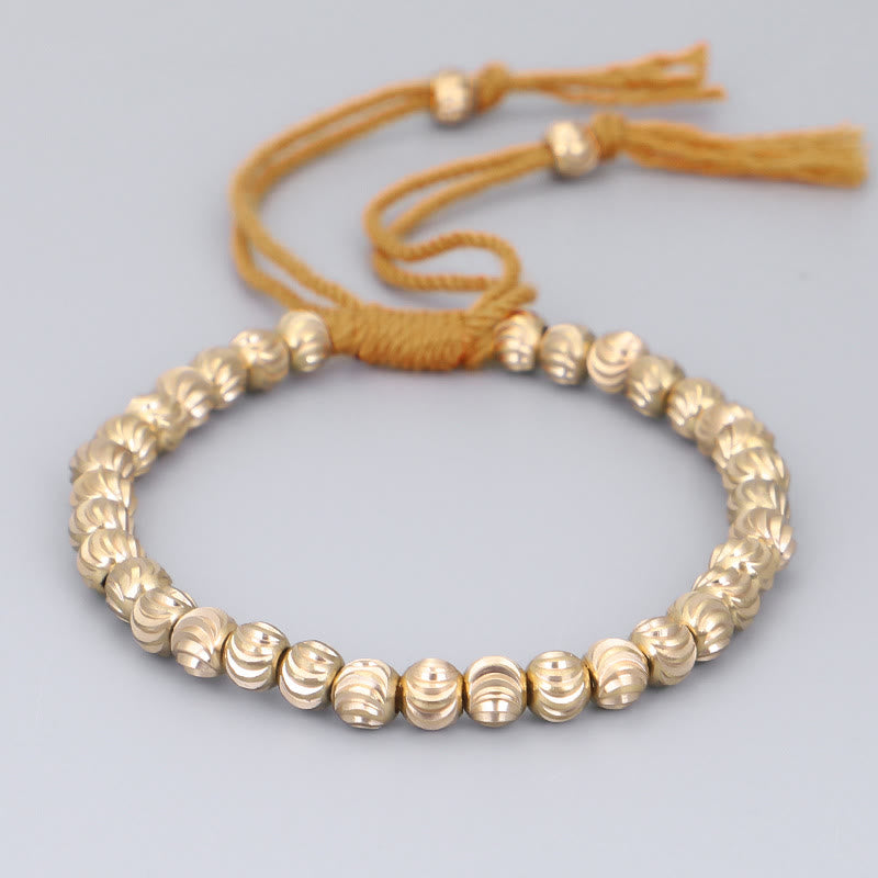 Bracelet spirituel tibétain en perles de cuivre pour la chance et l'équilibre