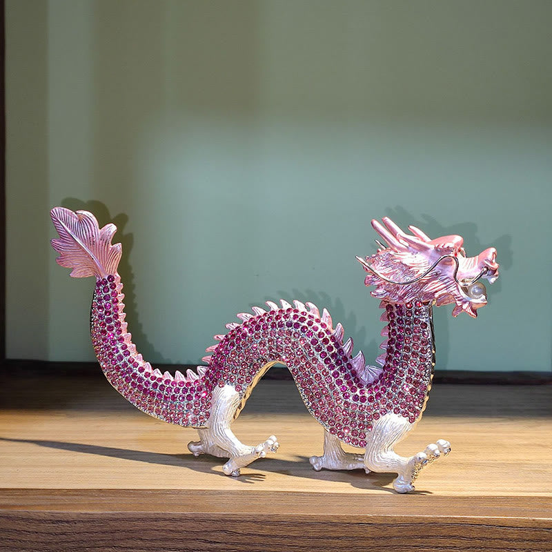 Handmade Chinese Dragon Statue Feng Shui Decor 22cm