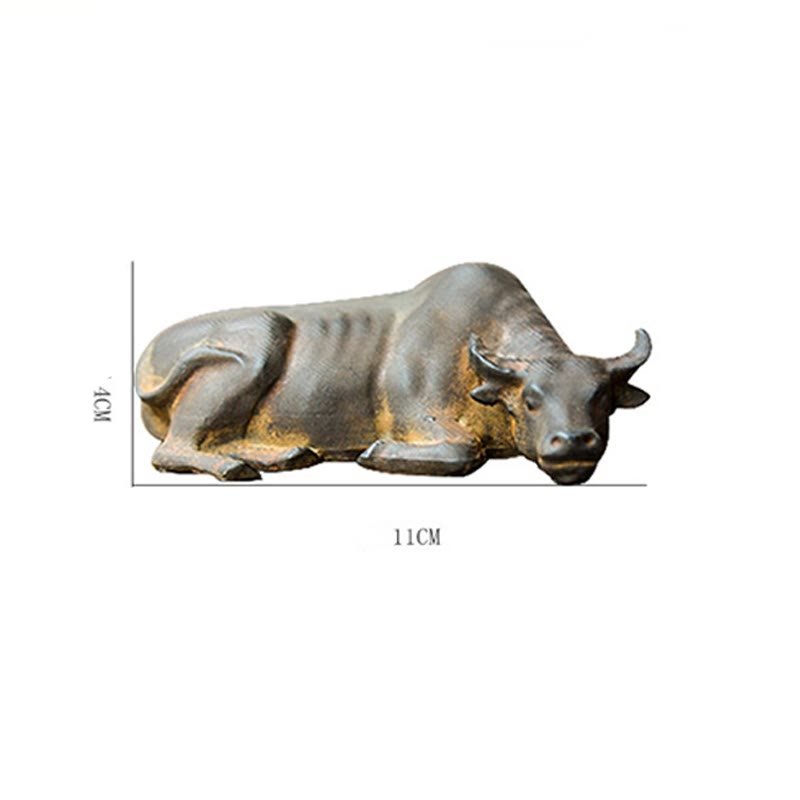 Statue de buffle d'eau de 10 cm en poudre de fer et résine | Décoration Feng Shui