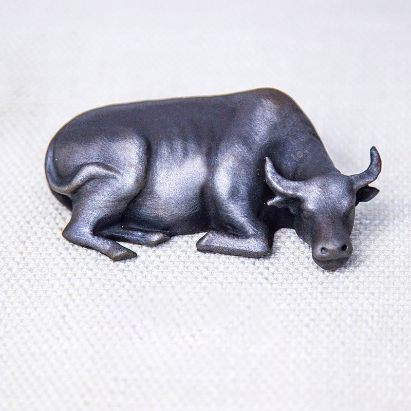 Statue de buffle d'eau de 10 cm en poudre de fer et résine | Décoration Feng Shui