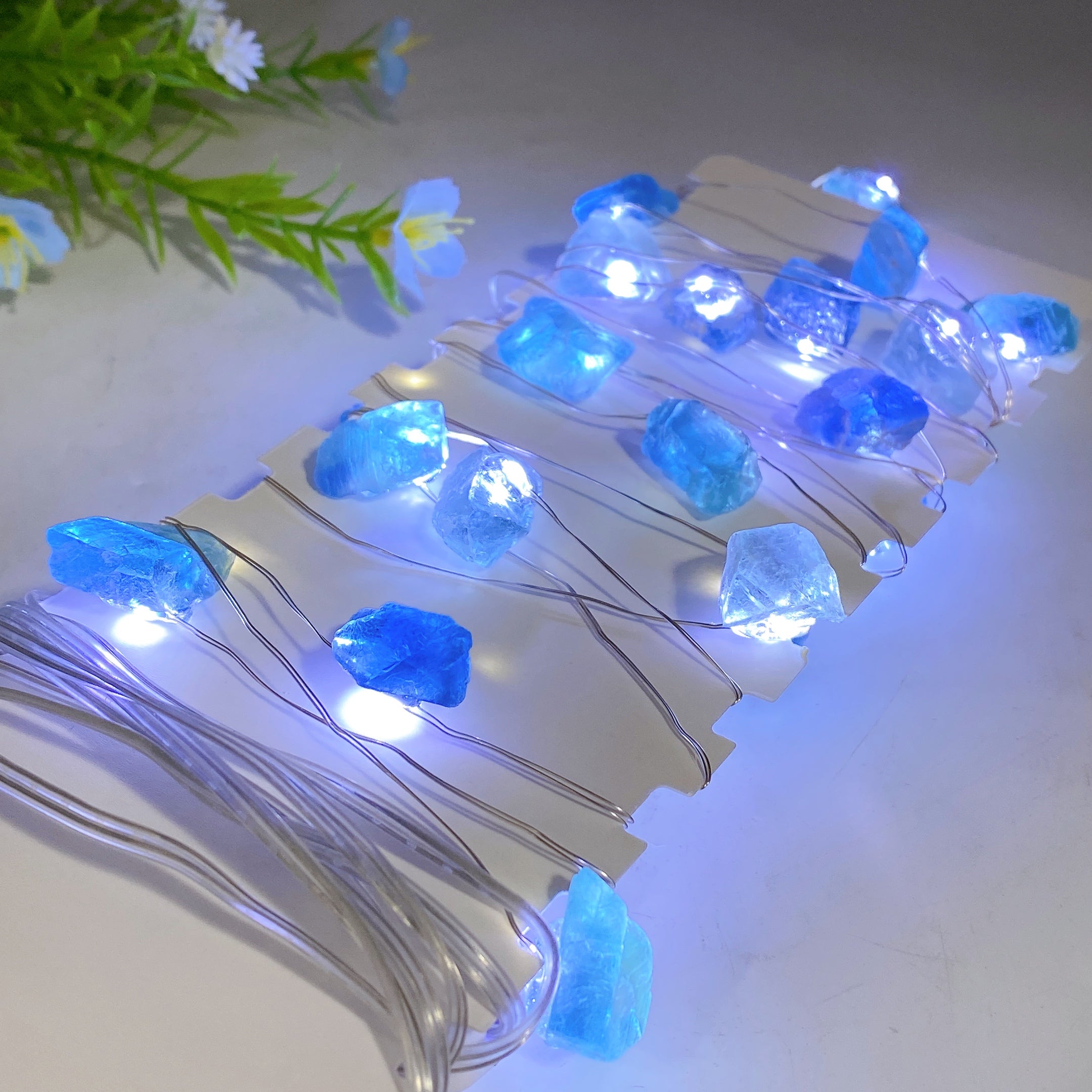 Lampe LED en cristal brut de 4 m pour la guérison et la décoration