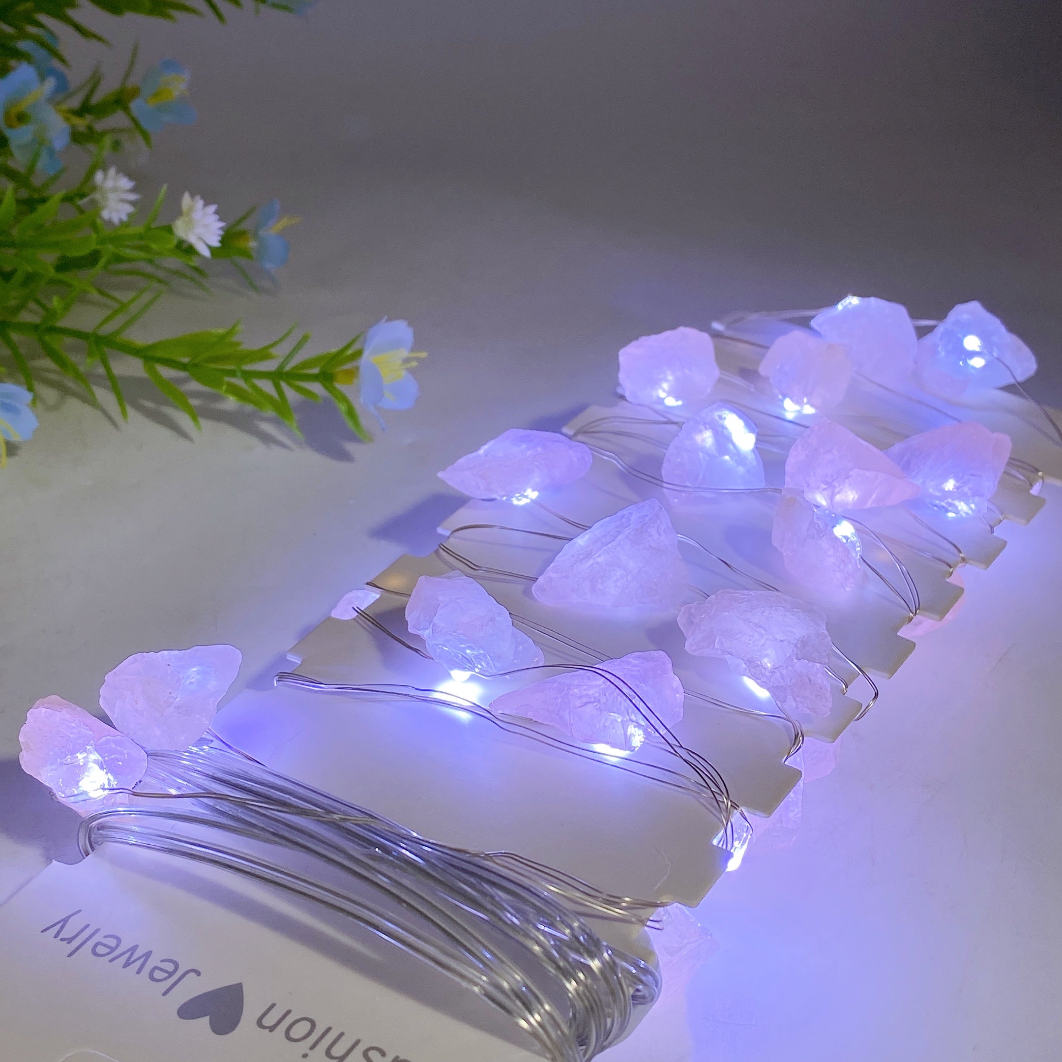 Lampe LED en cristal brut de 4 m pour la guérison et la décoration