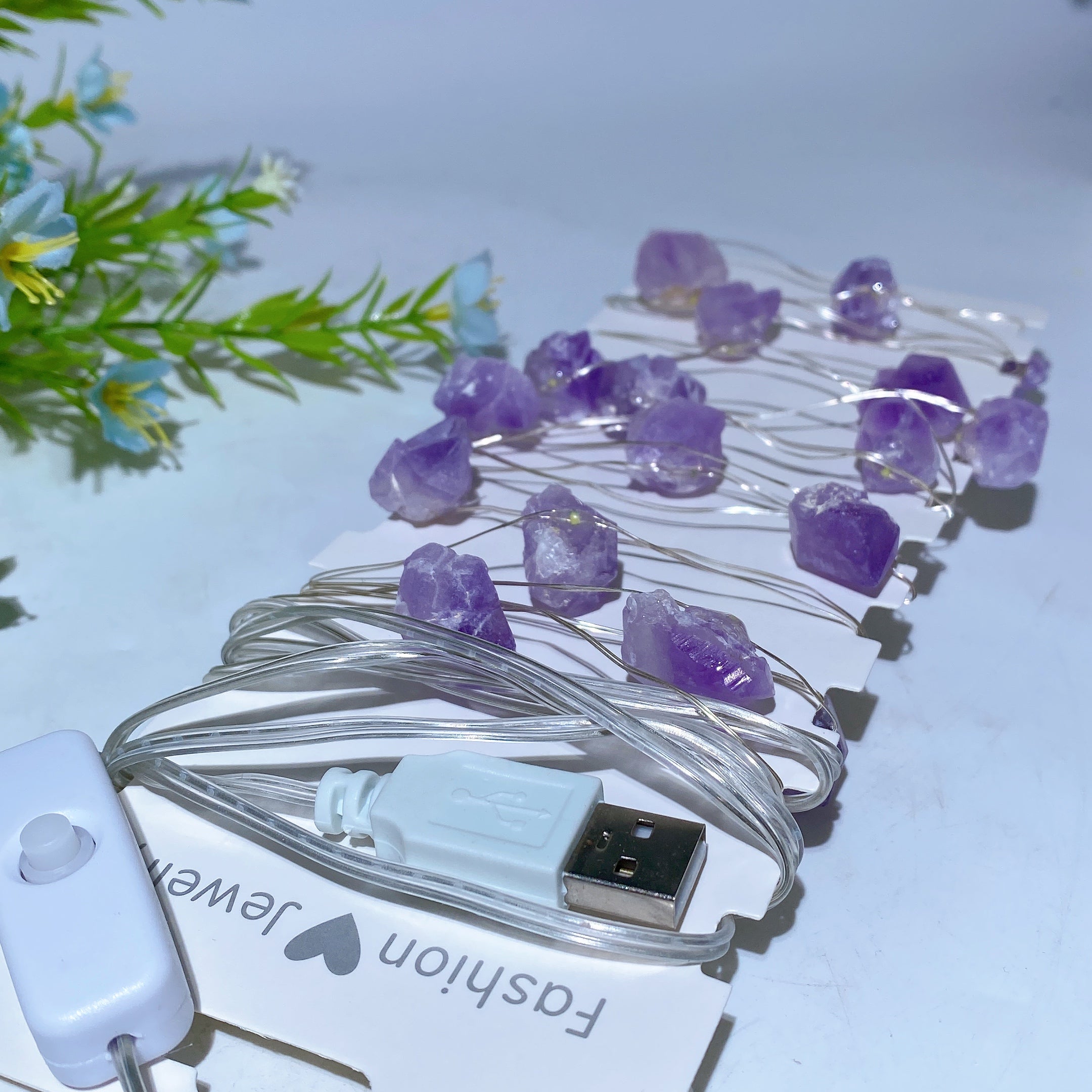 Lampe LED en cristal brut de 4 m pour la guérison et la décoration