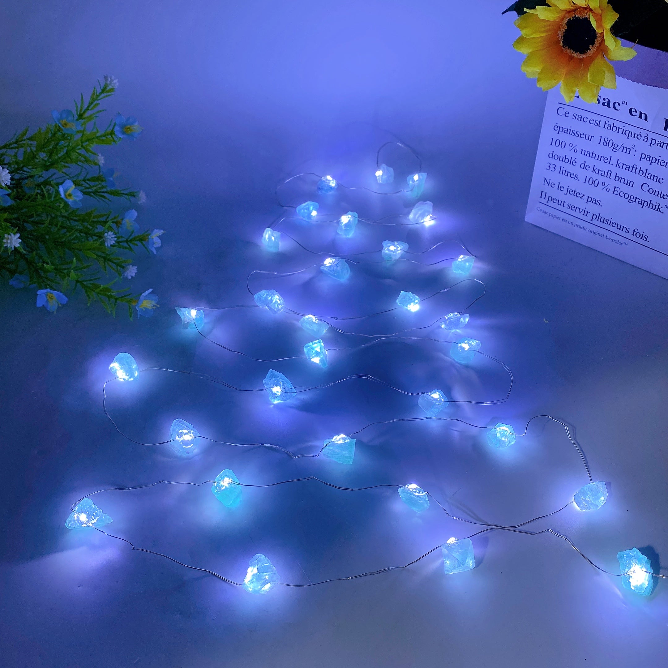4m Raw Crystal LED Light for Healing & Decor