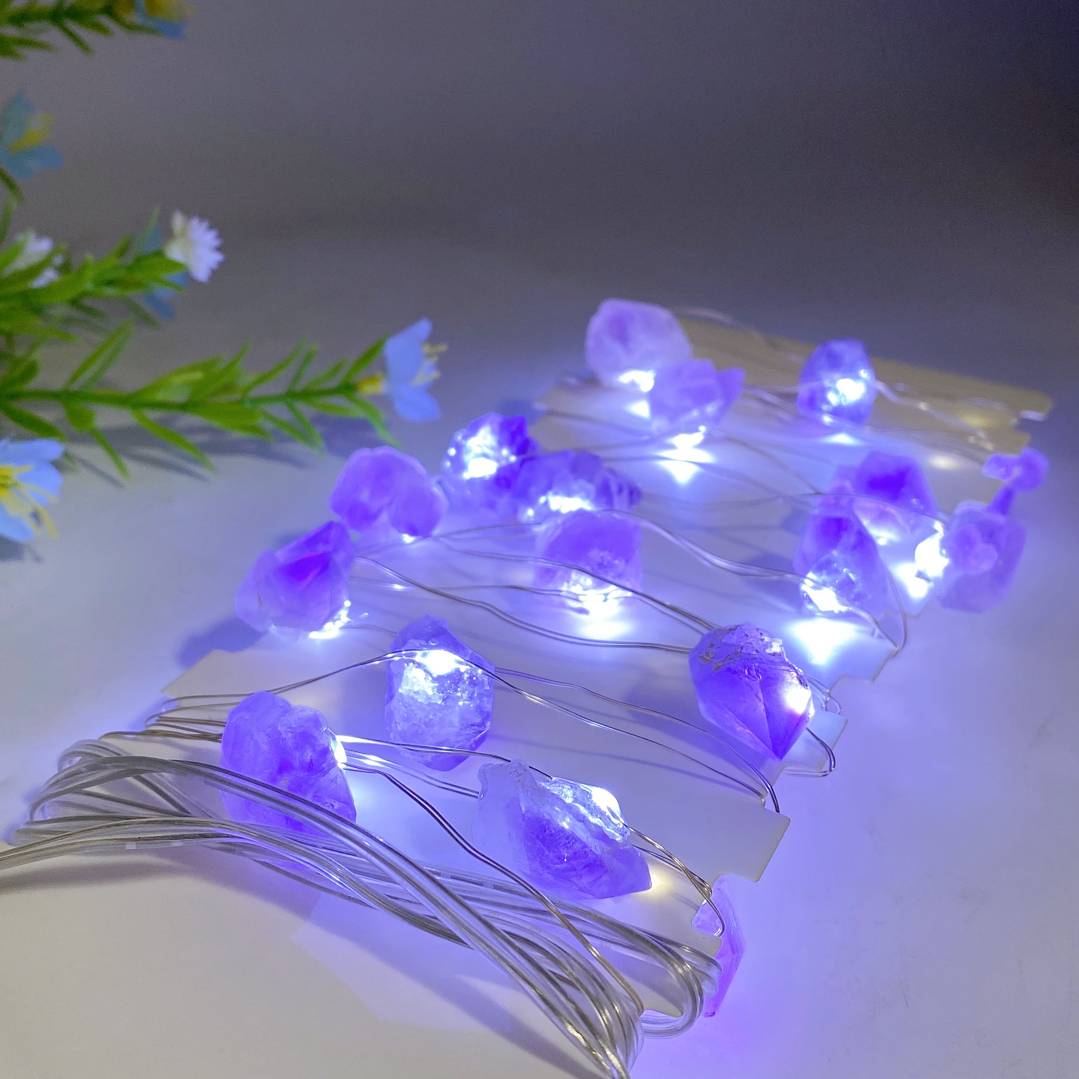 Lampe LED en cristal brut de 4 m pour la guérison et la décoration