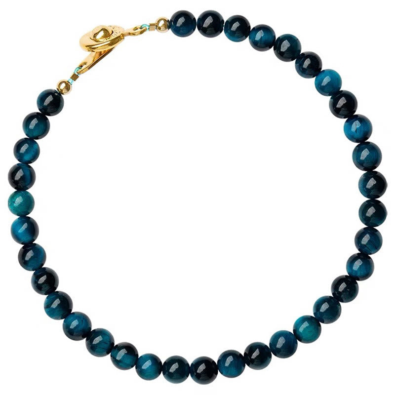 Bracelet de protection en chaîne œil de tigre bleu de 4 mm