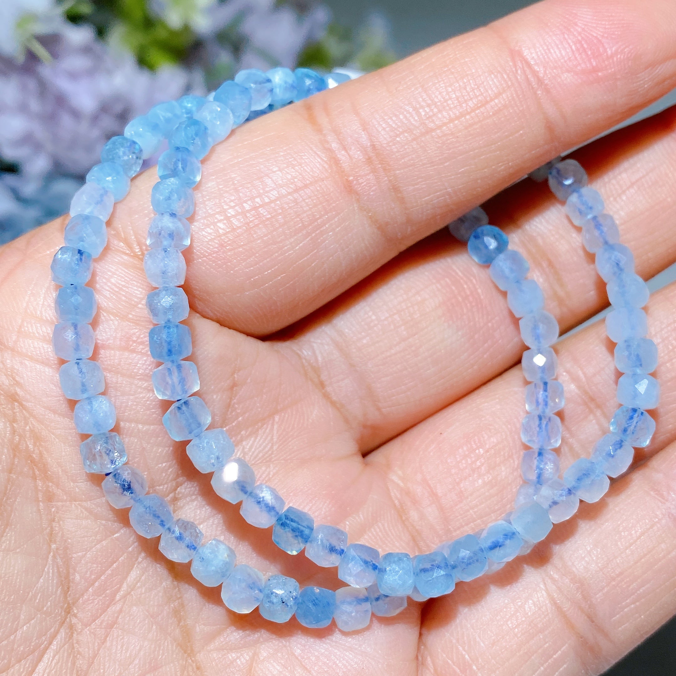 4mm Faceted Crystal Cube Bracelet for Healing Energy