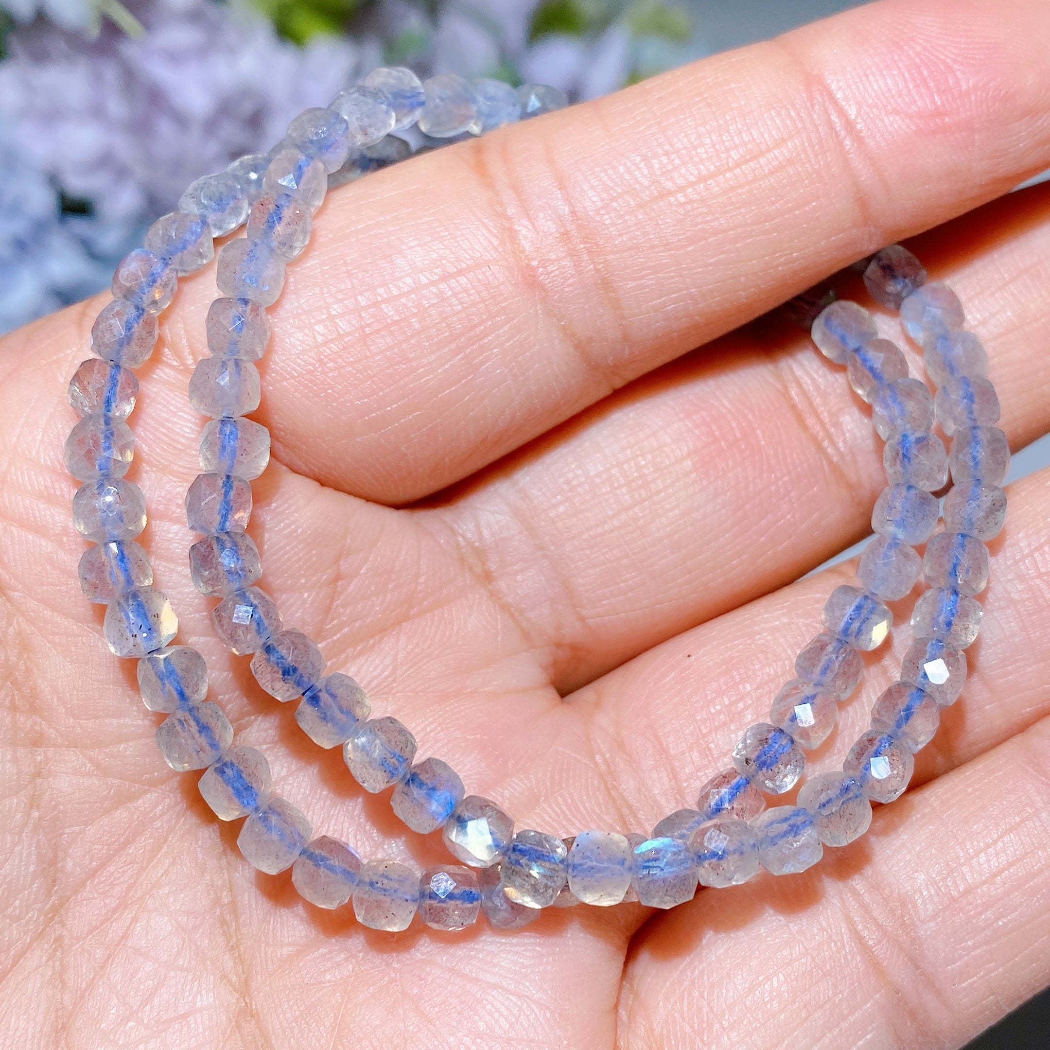 4mm Faceted Crystal Cube Bracelet for Healing Energy