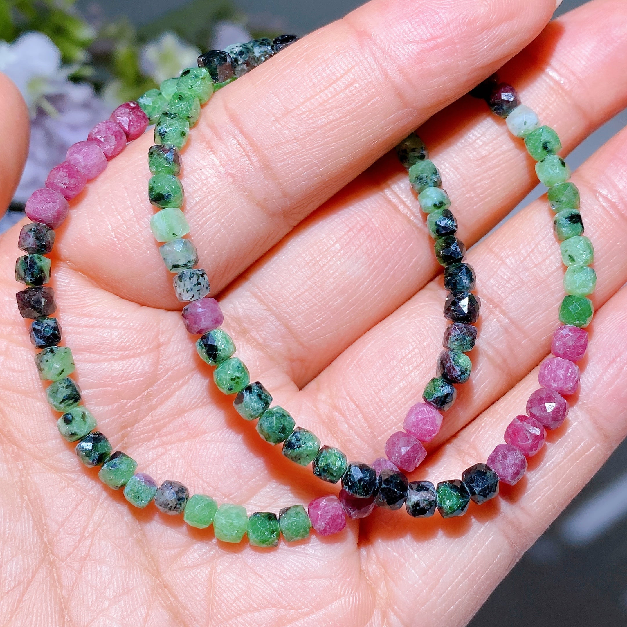 4mm Faceted Crystal Cube Bracelet for Healing Energy