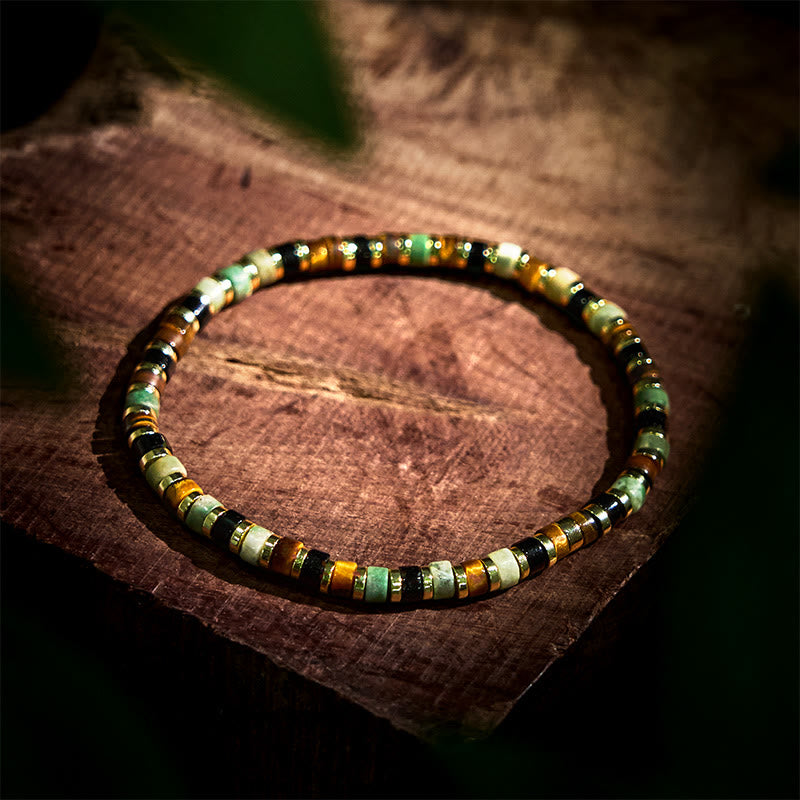 Bracelet de soutien unisexe en hématite œil de tigre de 4 mm