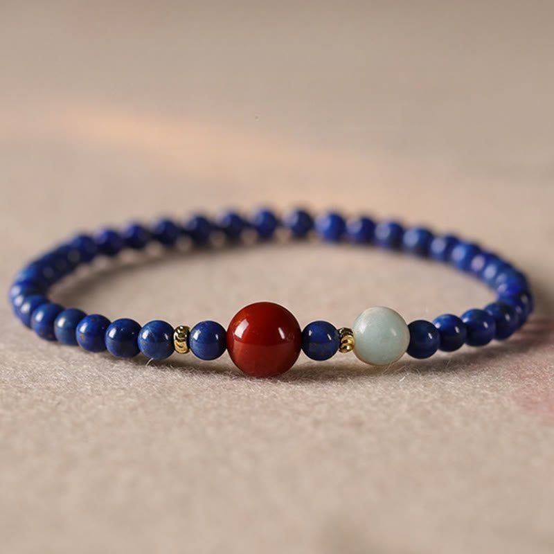 Bracelet Lazurite 4 mm pour la méditation et la sérénité