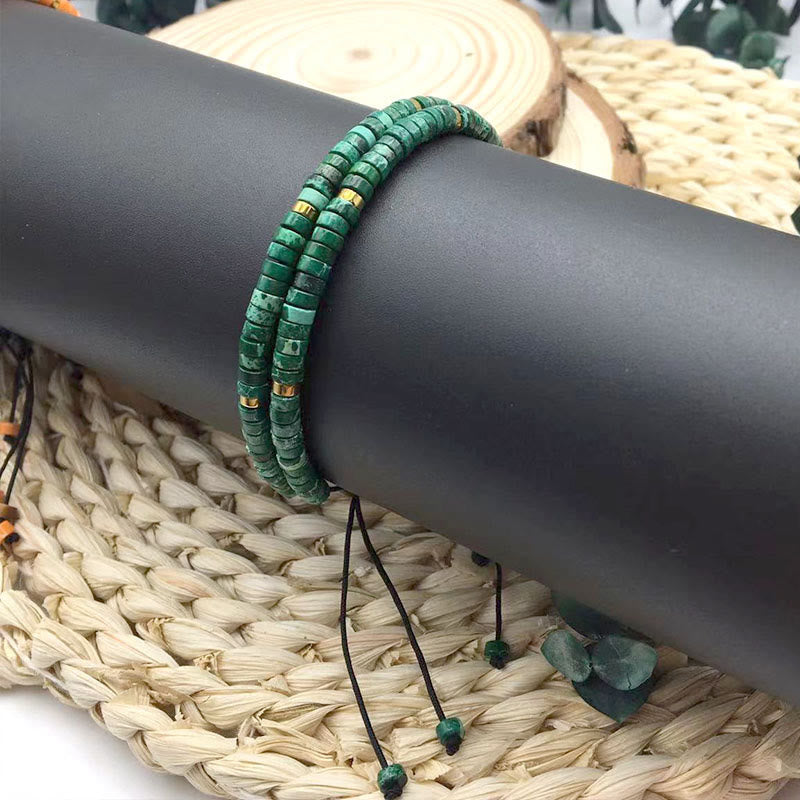 Bracelet anti-anxiété en malachite de 4 mm pour l'équilibre émotionnel