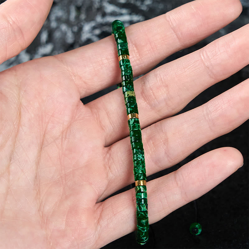 Bracelet anti-anxiété en malachite de 4 mm pour l'équilibre émotionnel