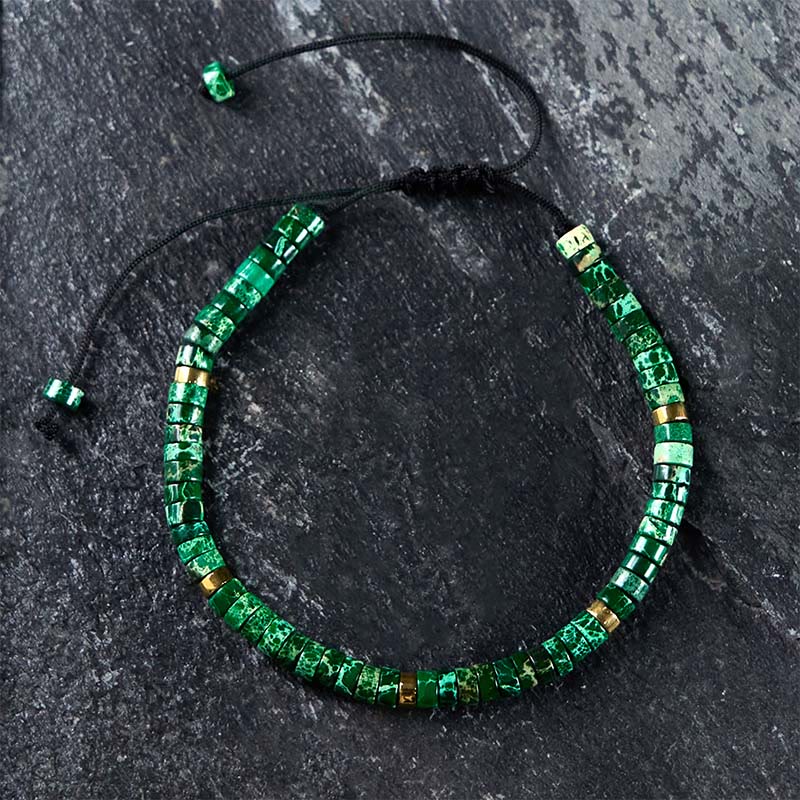 Bracelet anti-anxiété en malachite de 4 mm pour l'équilibre émotionnel