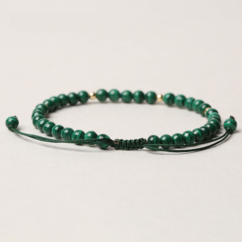 Bracelet en malachite de 4 mm pour l'anxiété et le calme