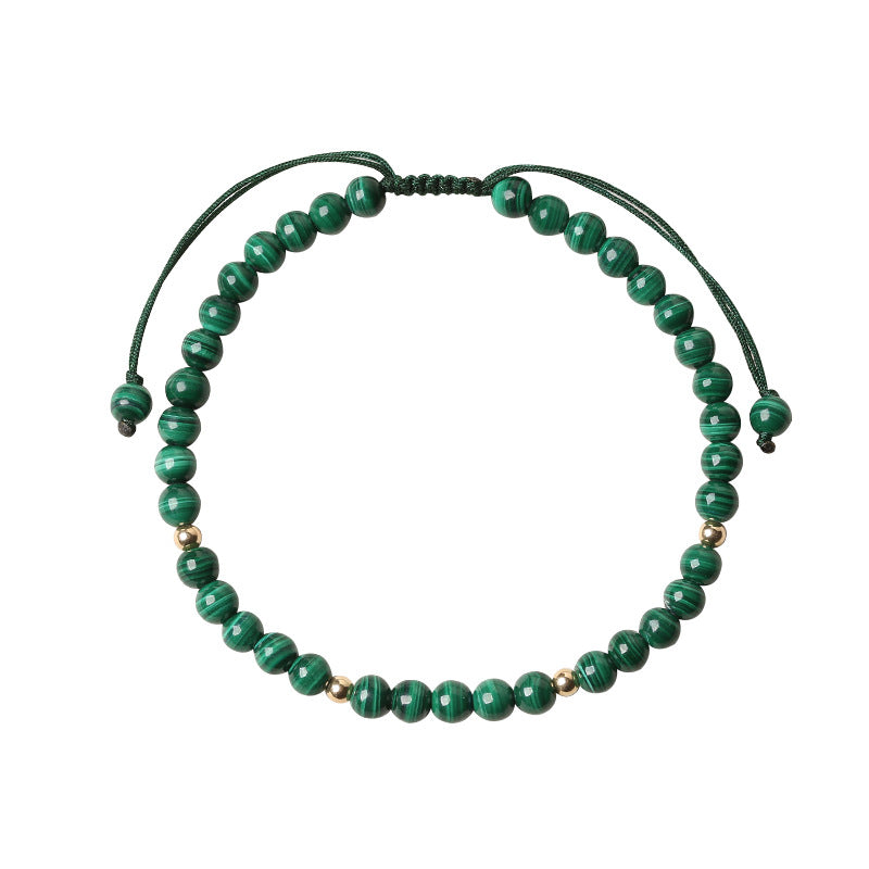 Bracelet en malachite de 4 mm pour l'anxiété et le calme