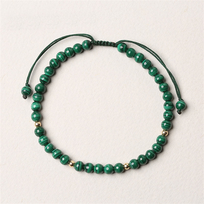 Bracelet en malachite de 4 mm pour l'anxiété et le calme