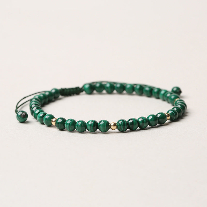Bracelet en malachite de 4 mm pour l'anxiété et le calme