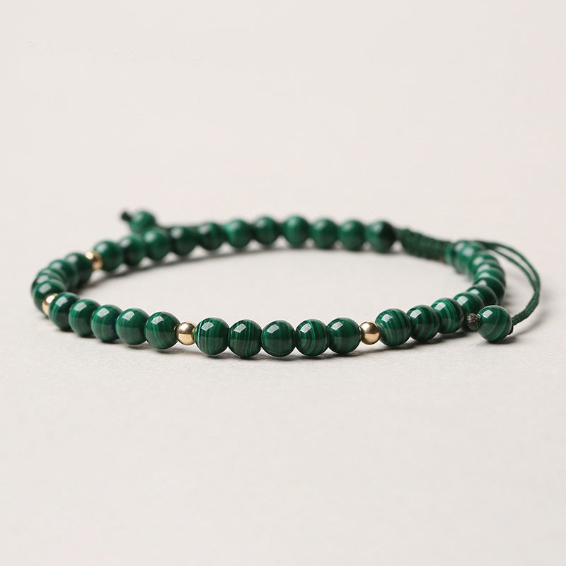 Bracelet en malachite de 4 mm pour l'anxiété et le calme