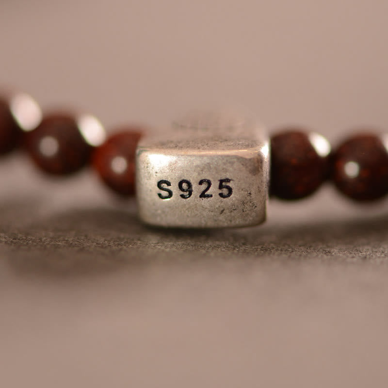 Bracelet de protection spirituelle en bois de santal rouge à petites feuilles de 4 mm