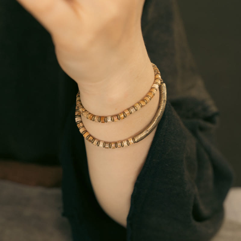 Bracelet Harmonie Sagesse en Jaspe Photo Sodalite 4 mm