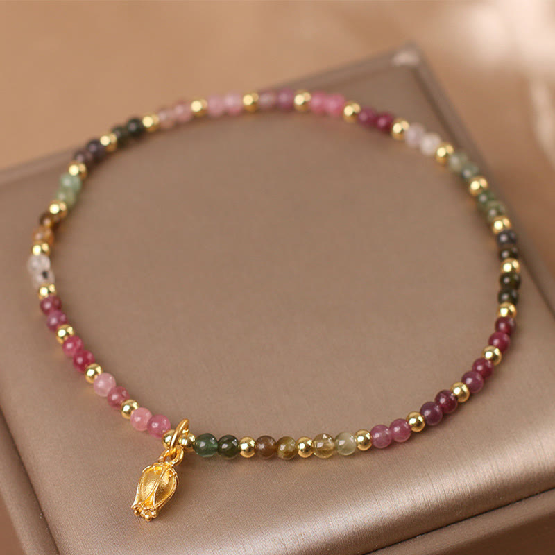 Bracelet spirituel en tourmaline de 4 mm pour une énergie positive