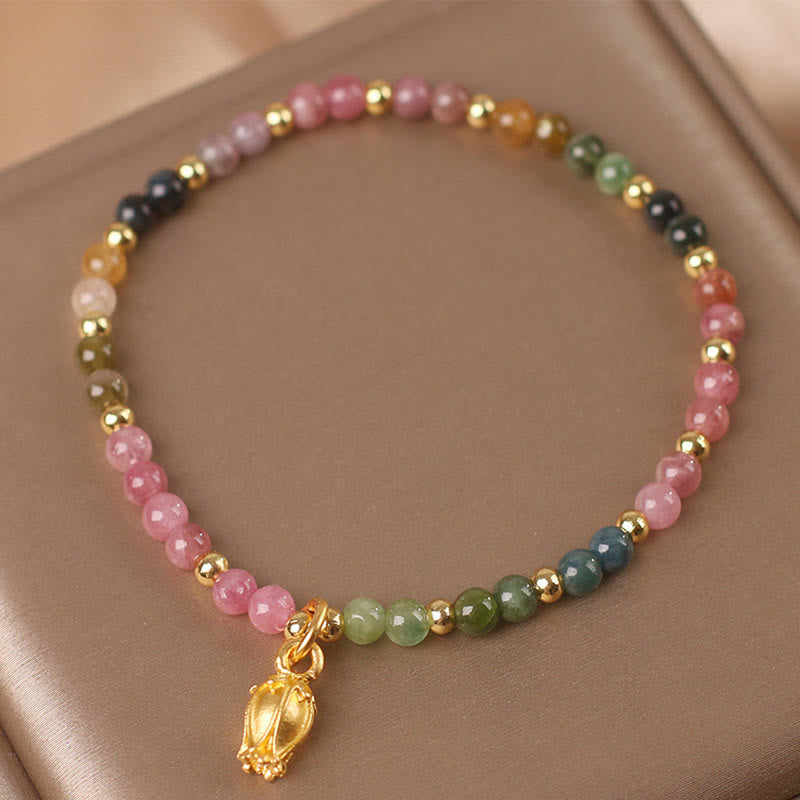 Bracelet spirituel en tourmaline de 4 mm pour une énergie positive