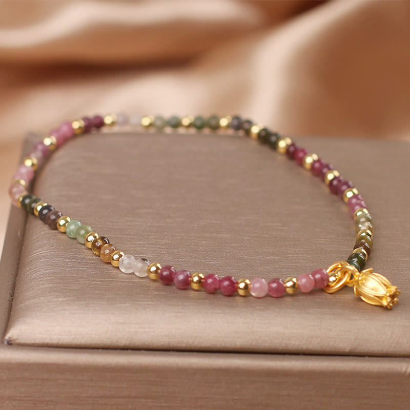 Bracelet spirituel en tourmaline de 4 mm pour une énergie positive