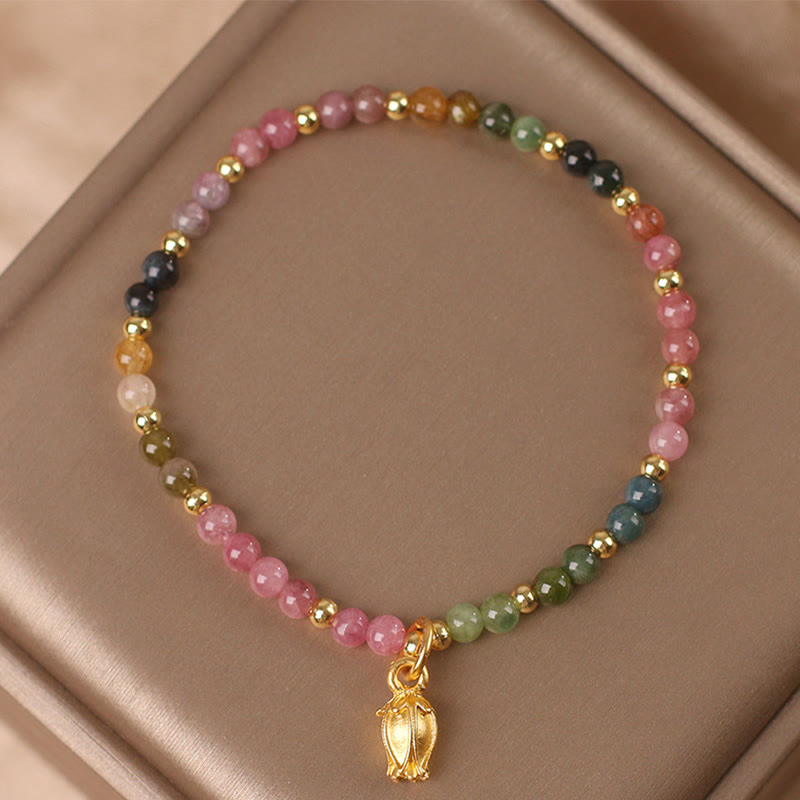 Bracelet spirituel en tourmaline de 4 mm pour une énergie positive