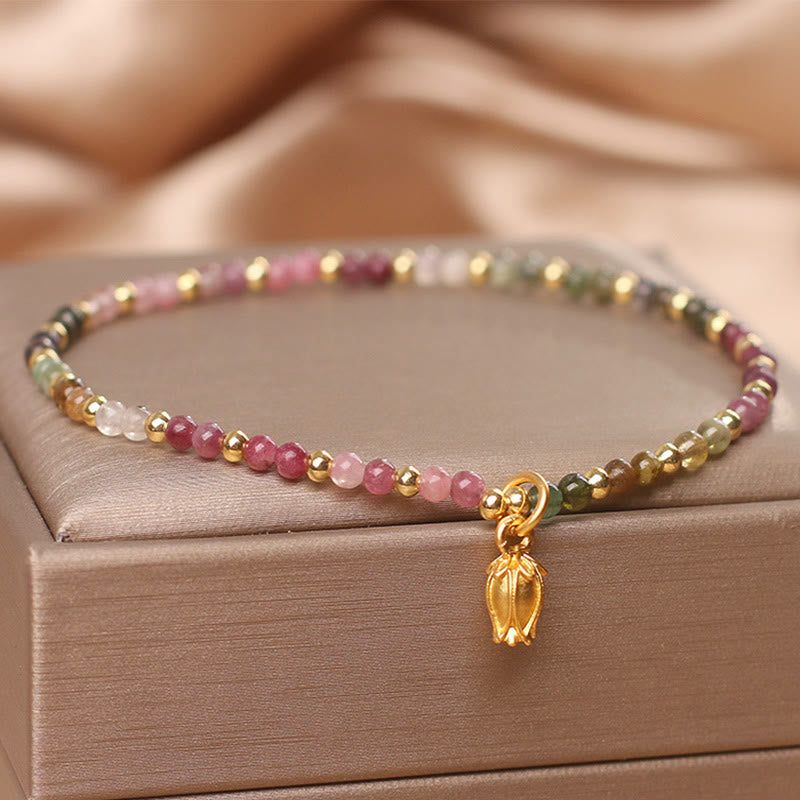 Bracelet spirituel en tourmaline de 4 mm pour une énergie positive