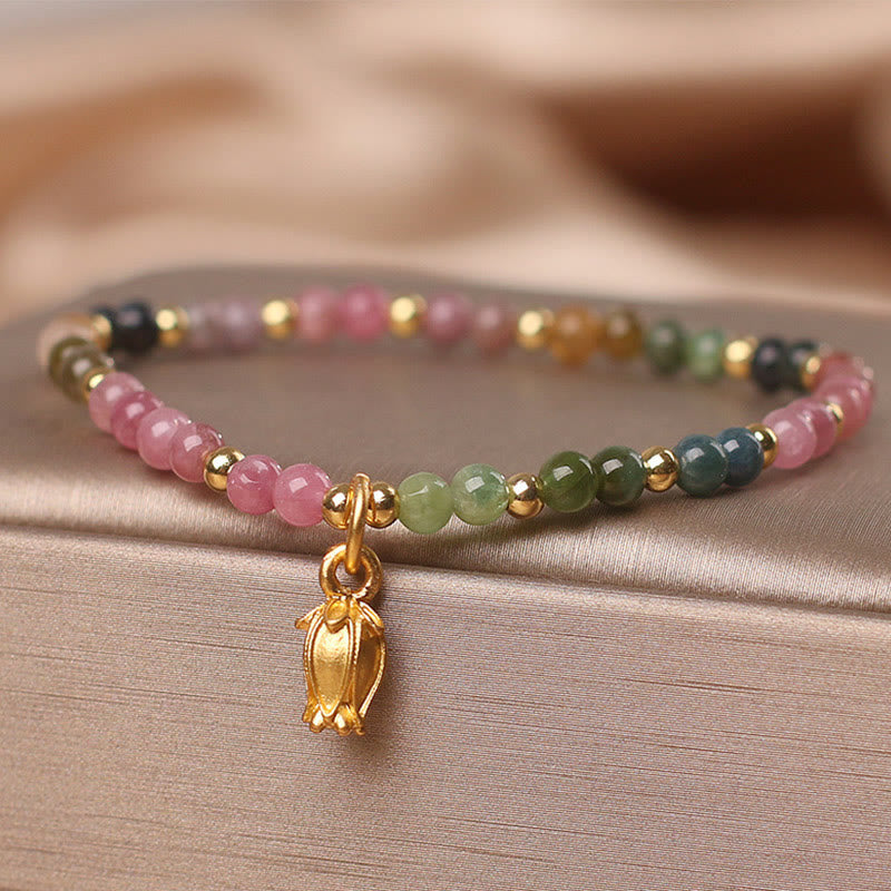 Bracelet spirituel en tourmaline de 4 mm pour une énergie positive