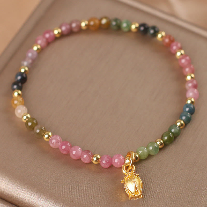 Bracelet spirituel en tourmaline de 4 mm pour une énergie positive