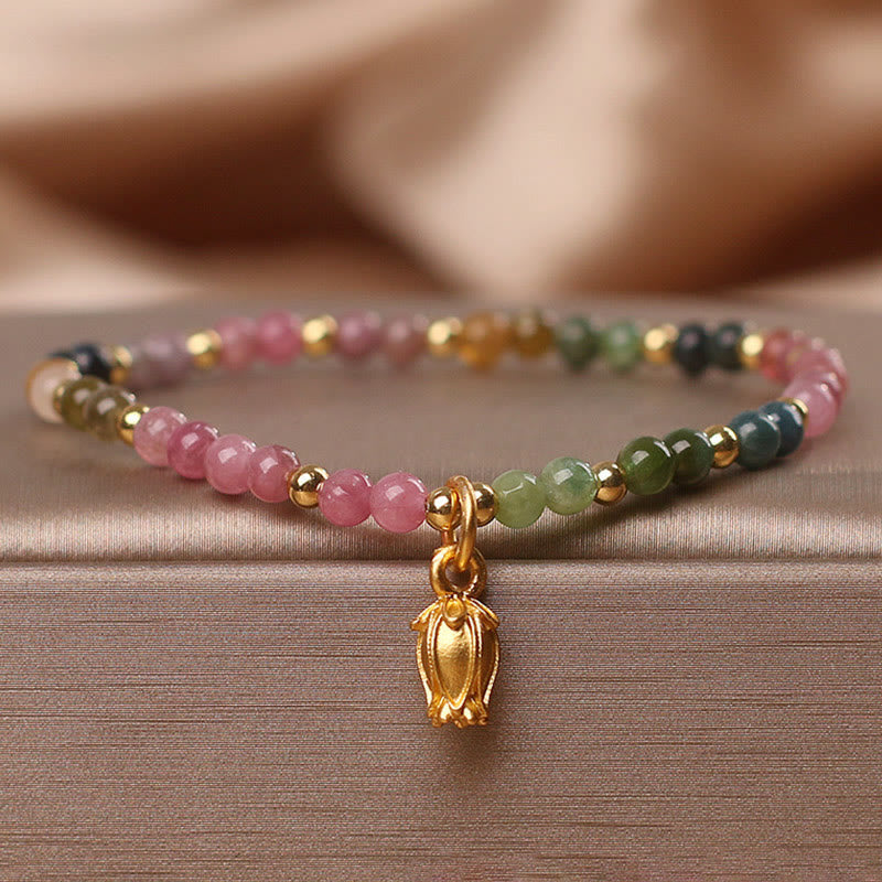 Bracelet spirituel en tourmaline de 4 mm pour une énergie positive