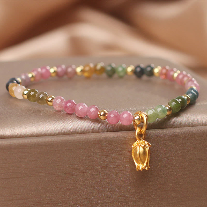 Bracelet spirituel en tourmaline de 4 mm pour une énergie positive
