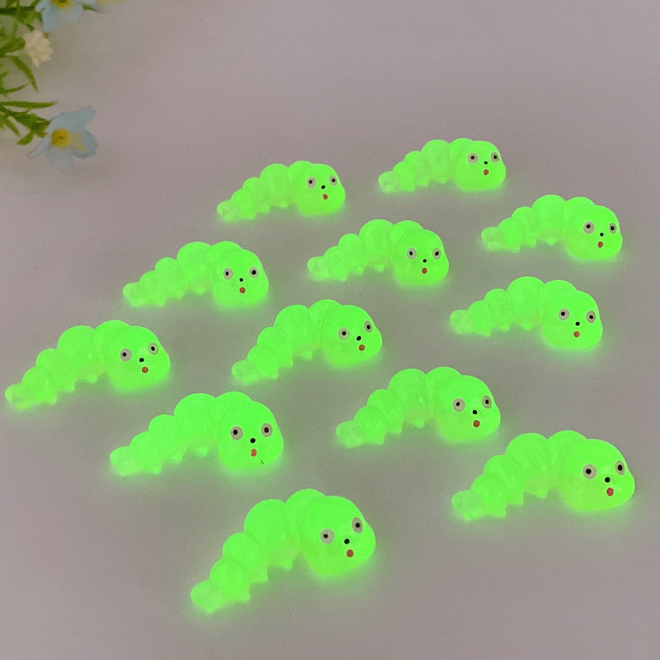 4pcs Luminous Crystal Animal Carving Set – Ladybug & Caterpillar