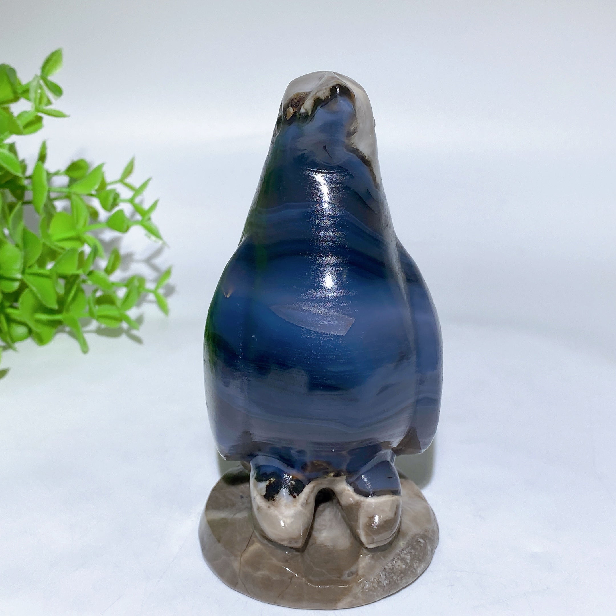 5.0" Volcanic Agate Penguin Figurine for Healing & Decor