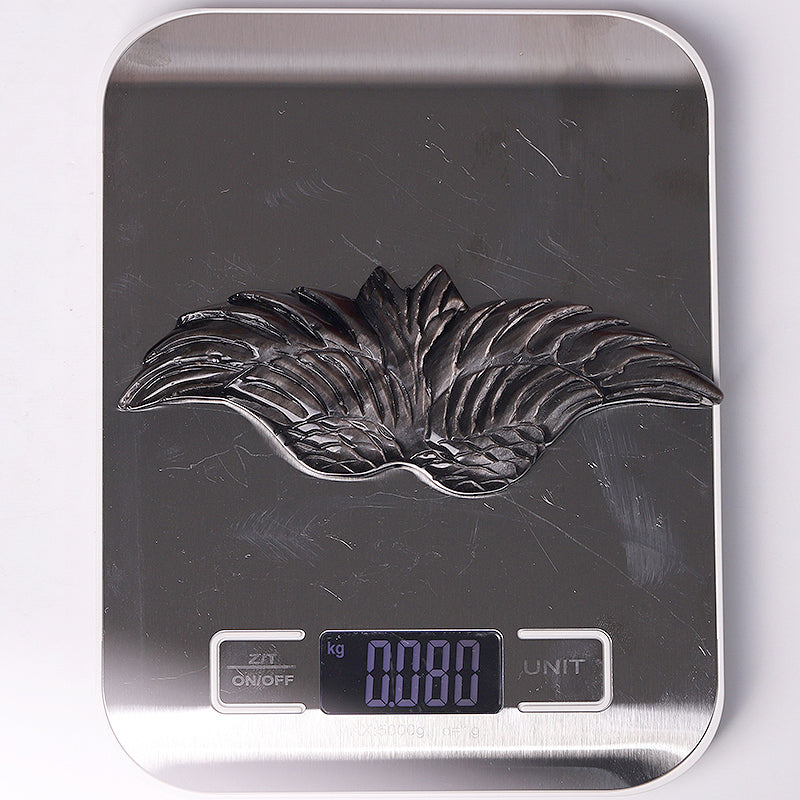 5.2 Inch Silver Obsidian Wing Carving for Meditation