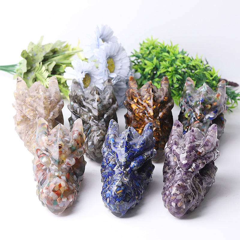 5.5 inch Large Resin Chinese Dragon Head Figurine