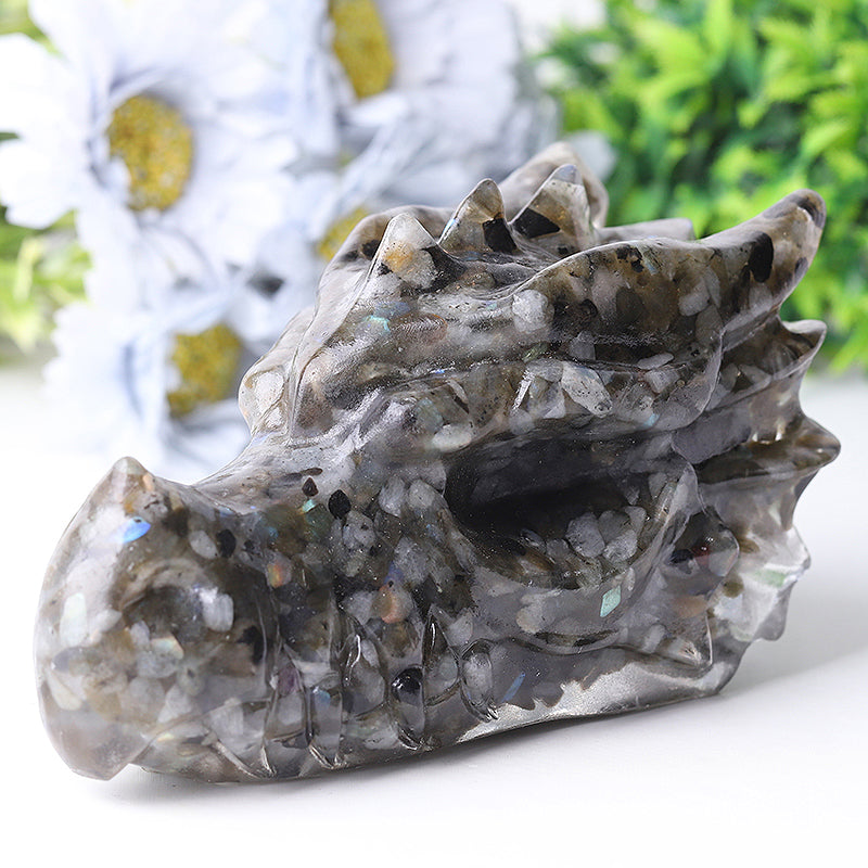 5.5 inch Large Resin Chinese Dragon Head Figurine