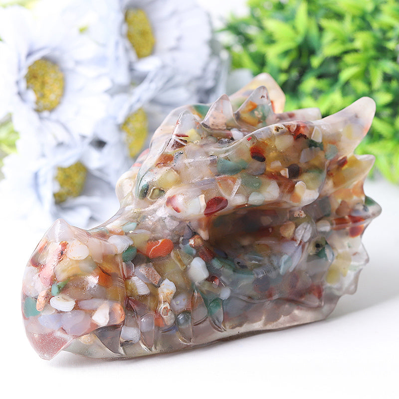 5.5 inch Large Resin Chinese Dragon Head Figurine
