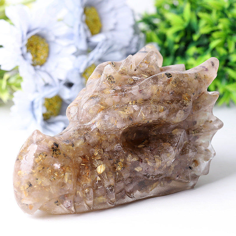 5.5 inch Large Resin Chinese Dragon Head Figurine