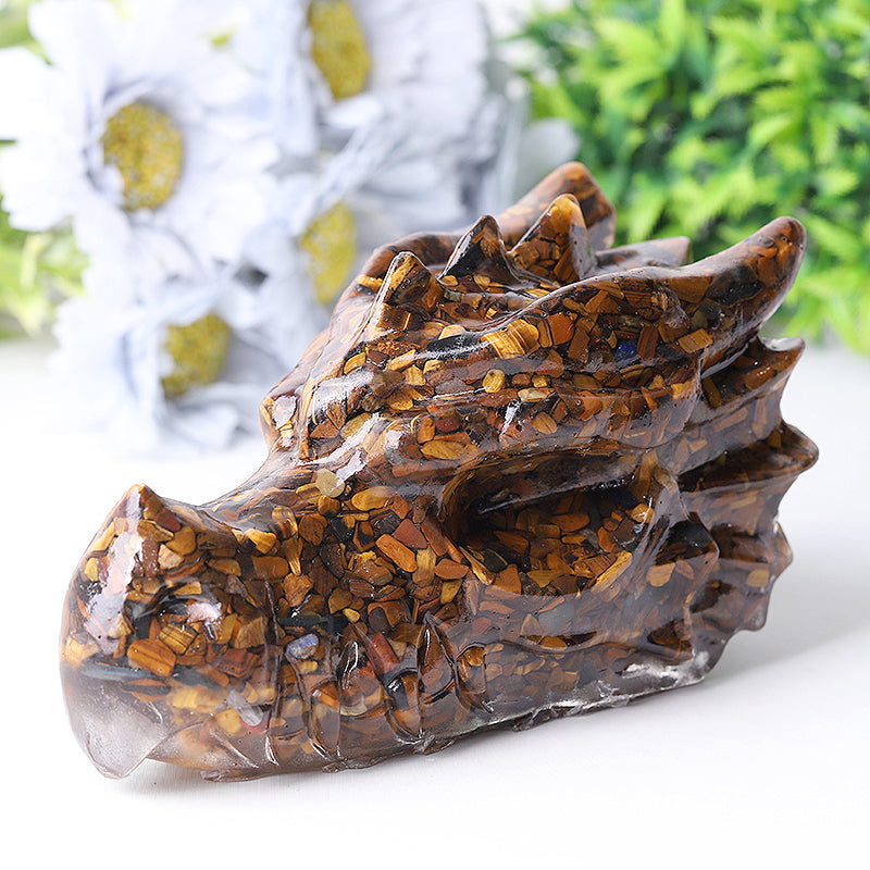 5.5 inch Large Resin Chinese Dragon Head Figurine